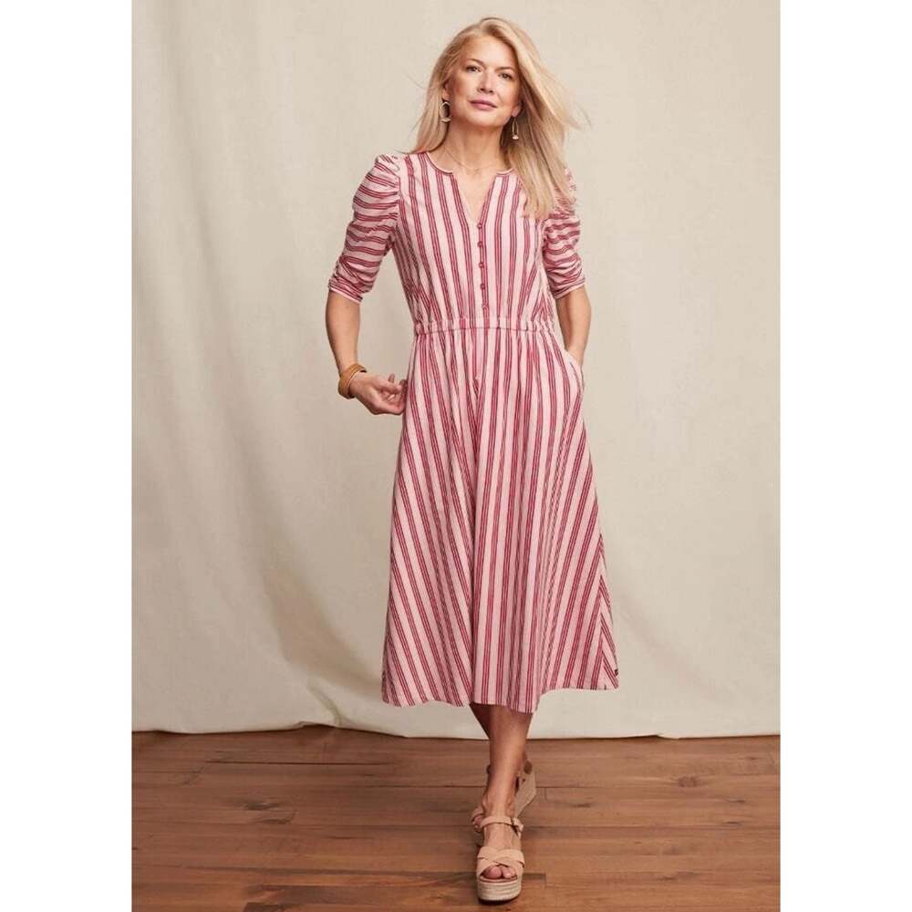 Matilda Jane McIntosh Red Striped Knit Dress Size Large